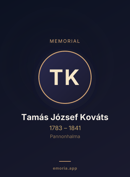 Memorial portrait of Tamás József Kováts