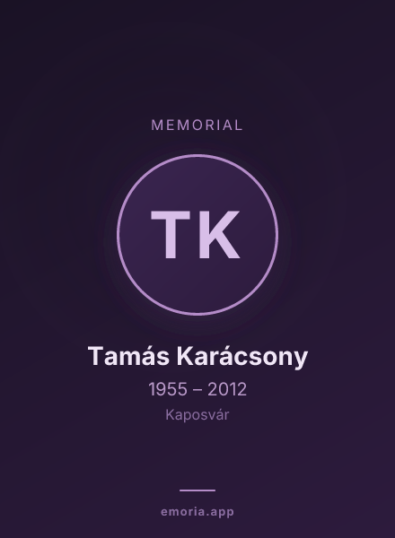 Memorial portrait of Tamás Karácsony