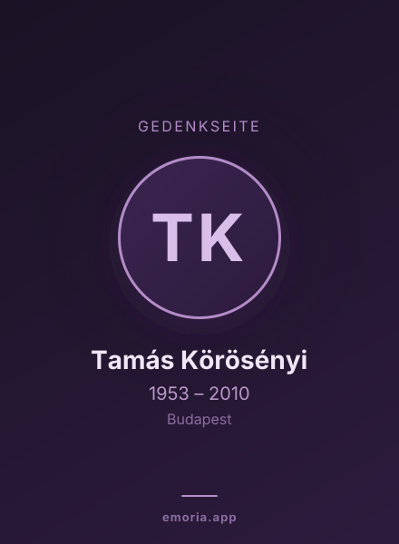 Gedenkportrait von Tamás Körösényi