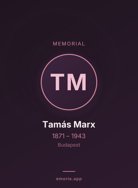 Memorial portrait of Tamás Marx