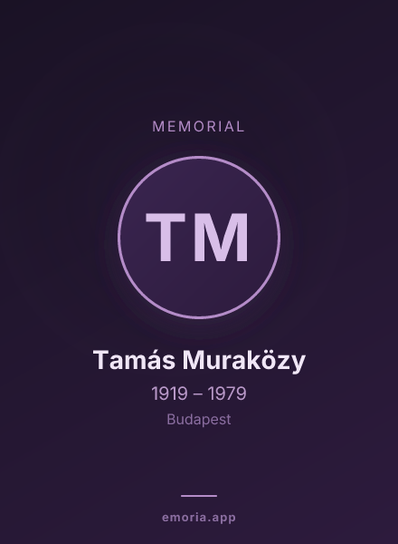 Memorial portrait of Tamás Muraközy