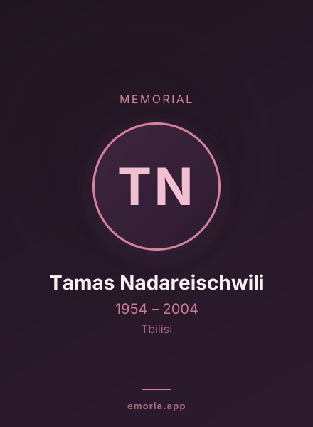 Memorial portrait of Tamas Nadareischwili