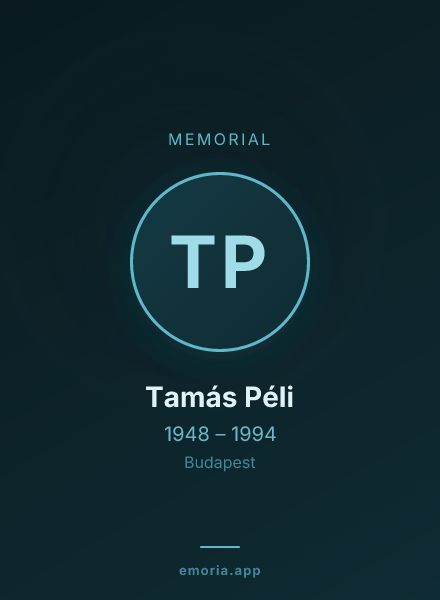 Memorial portrait of Tamás Péli