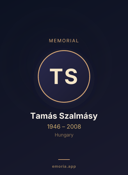 Memorial portrait of Tamás Szalmásy