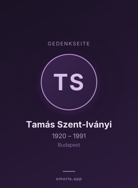 Gedenkportrait von Tamás Szent-Iványi