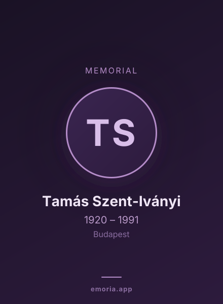 Memorial portrait of Tamás Szent-Iványi