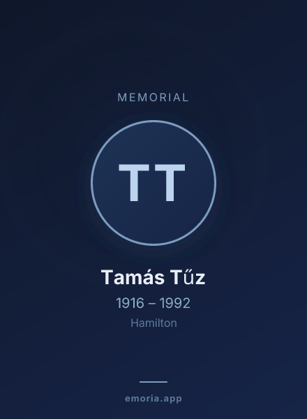 Memorial portrait of Tamás Tűz