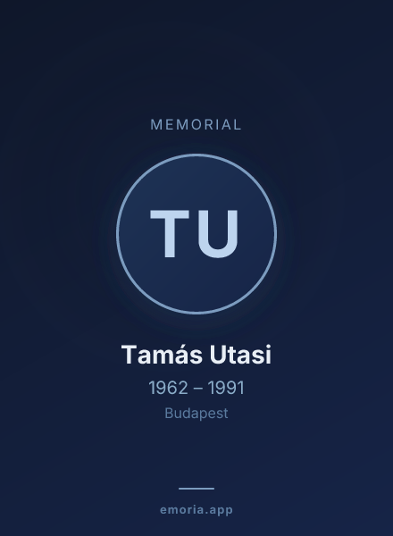 Memorial portrait of Tamás Utasi