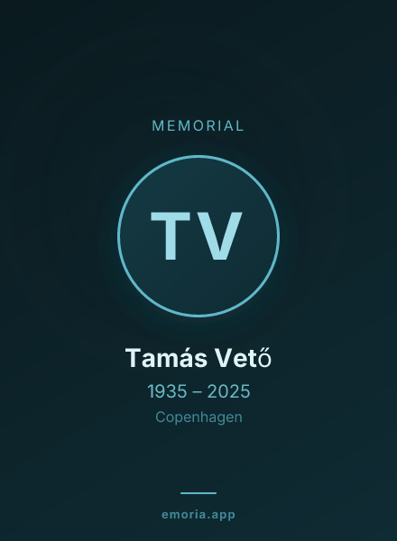 Memorial portrait of Tamás Vető
