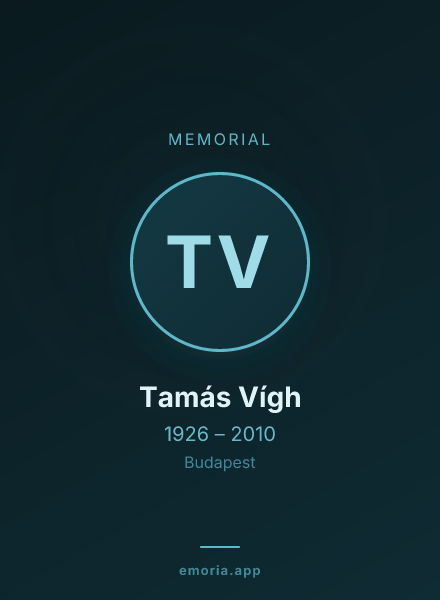 Memorial portrait of Tamás Vígh