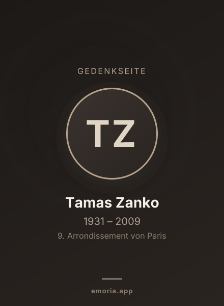 Gedenkportrait von Tamas Zanko