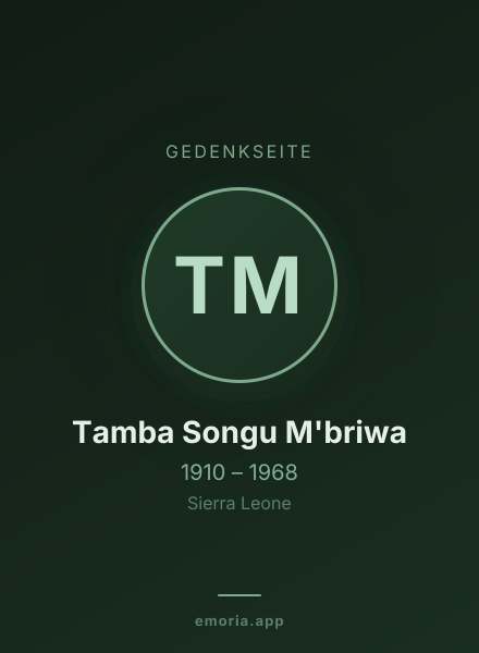 Gedenkportrait von Tamba Songu M'briwa