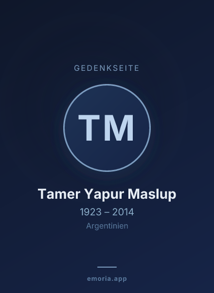 Gedenkportrait von Tamer Yapur Maslup
