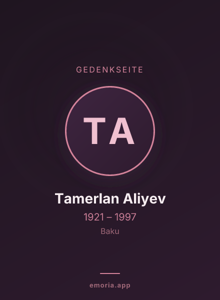 Gedenkportrait von Tamerlan Aliyev