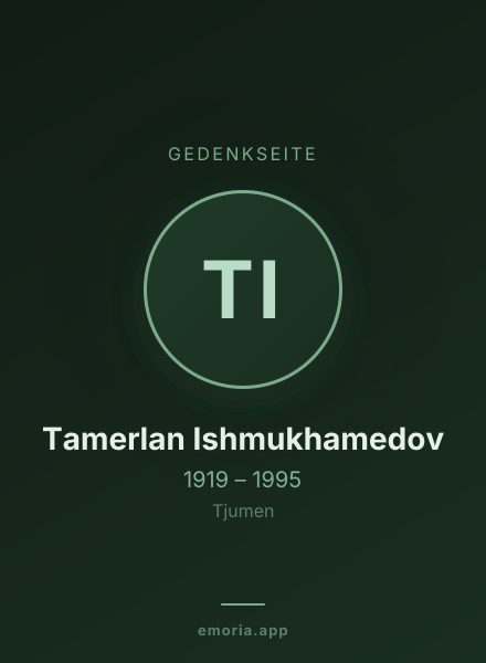 Gedenkportrait von Tamerlan Ishmukhamedov