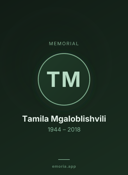 Memorial portrait of Tamila Mgaloblishvili