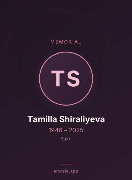 Memorial portrait of Tamilla Shiraliyeva