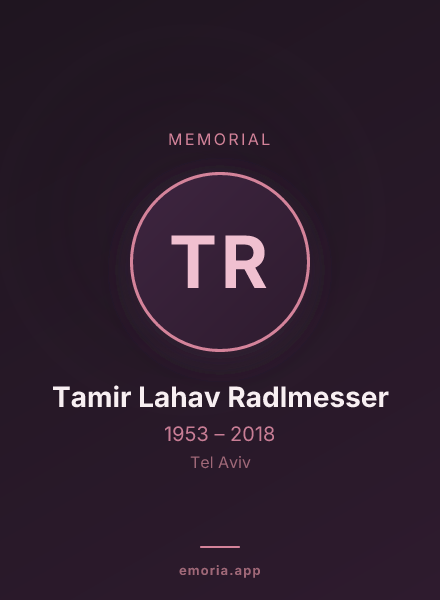 Memorial portrait of Tamir Lahav Radlmesser