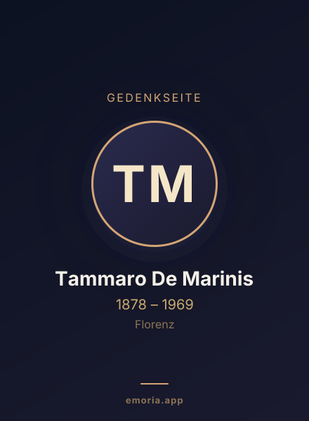 Gedenkportrait von Tammaro De Marinis