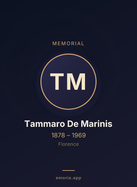 Memorial portrait of Tammaro De Marinis