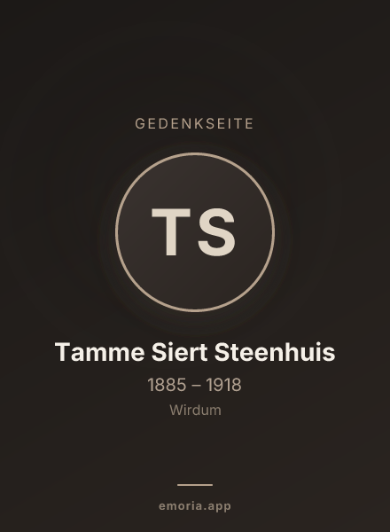 Gedenkportrait von Tamme Siert Steenhuis