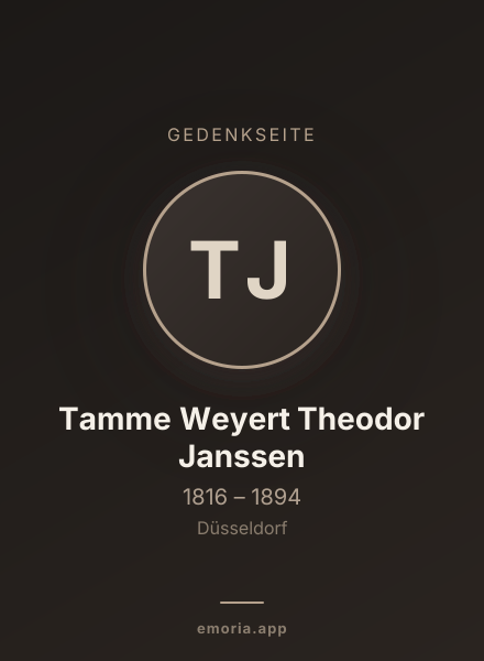 Gedenkportrait von Tamme Weyert Theodor Janssen
