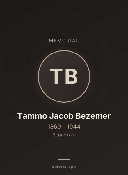 Memorial portrait of Tammo Jacob Bezemer