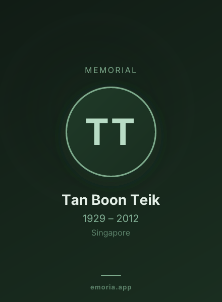 Memorial portrait of Tan Boon Teik