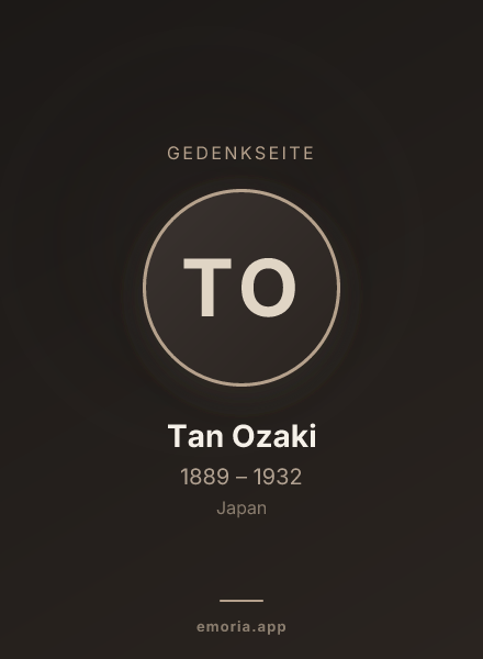 Gedenkportrait von Tan Ozaki