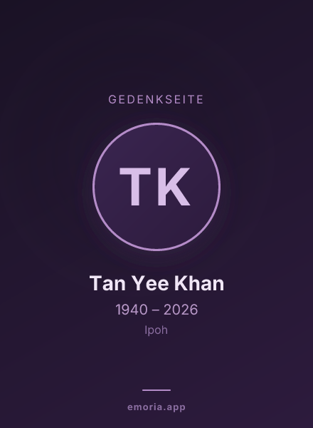 Gedenkportrait von Tan Yee Khan