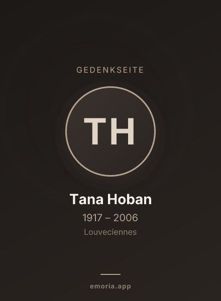 Gedenkportrait von Tana Hoban