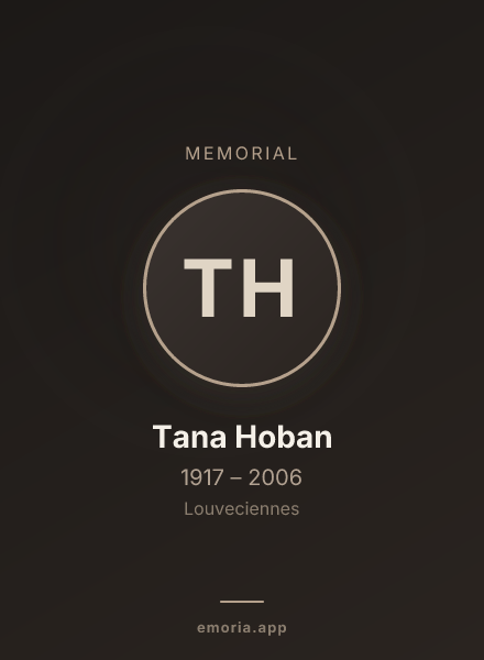 Memorial portrait of Tana Hoban
