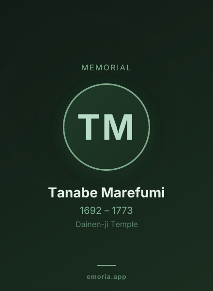 Memorial portrait of Tanabe Marefumi
