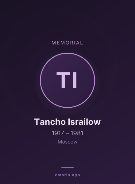 Memorial portrait of Tancho Israilow