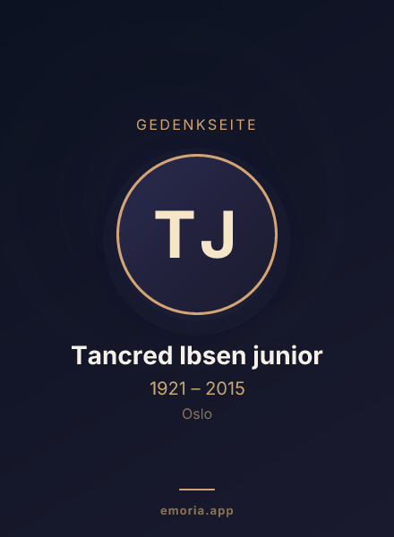 Gedenkportrait von Tancred Ibsen junior