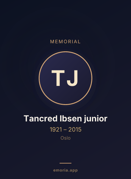 Memorial portrait of Tancred Ibsen junior