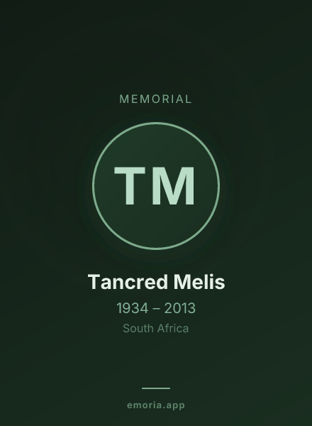 Memorial portrait of Tancred Melis