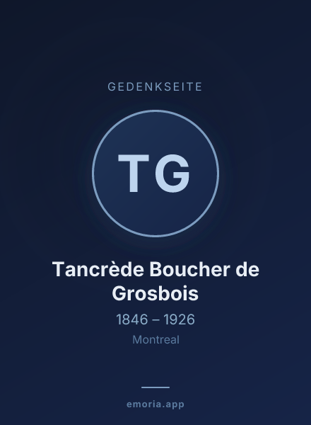 Gedenkportrait von Tancrède Boucher de Grosbois