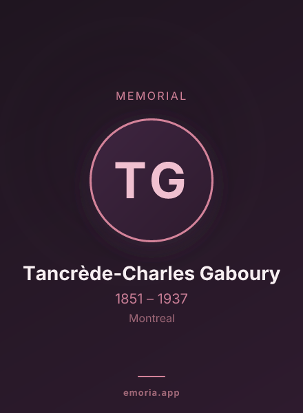 Memorial portrait of Tancrède-Charles Gaboury