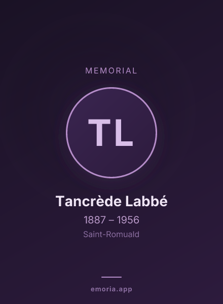 Memorial portrait of Tancrède Labbé