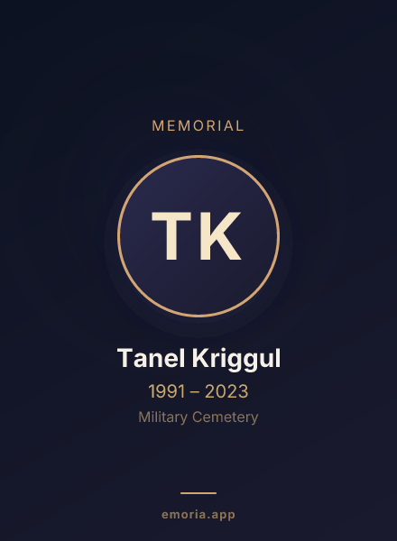 Memorial portrait of Tanel Kriggul
