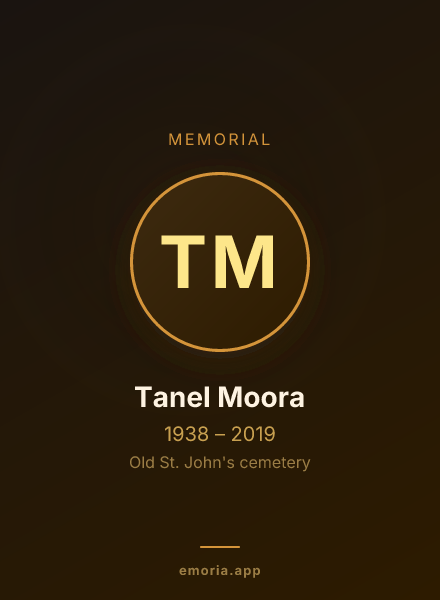 Memorial portrait of Tanel Moora