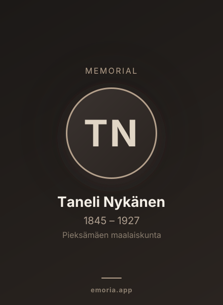 Memorial portrait of Taneli Nykänen