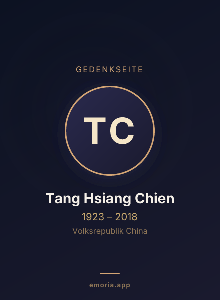 Gedenkportrait von Tang Hsiang Chien