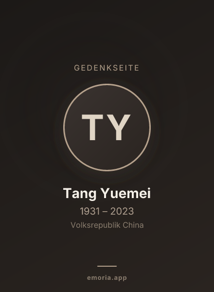Gedenkportrait von Tang Yuemei