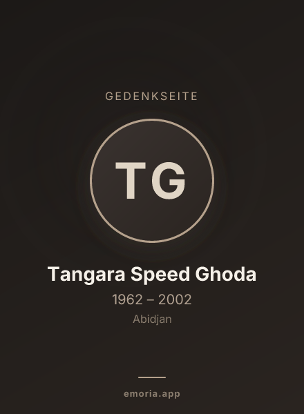 Gedenkportrait von Tangara Speed Ghoda