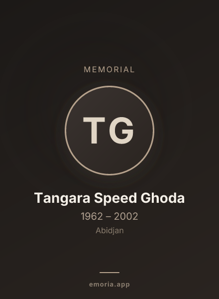 Memorial portrait of Tangara Speed Ghoda