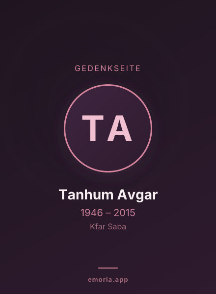 Gedenkportrait von Tanhum Avgar