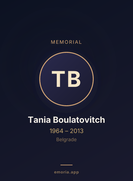 Memorial portrait of Tania Boulatovitch