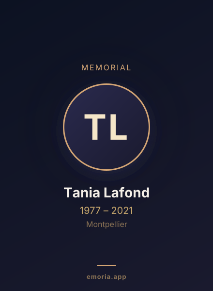 Memorial portrait of Tania Lafond